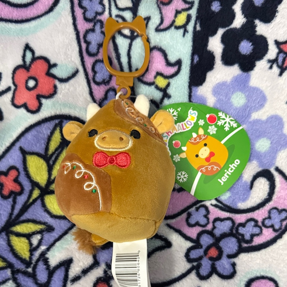 Squishmallows Brown Jericho Plush Keychain